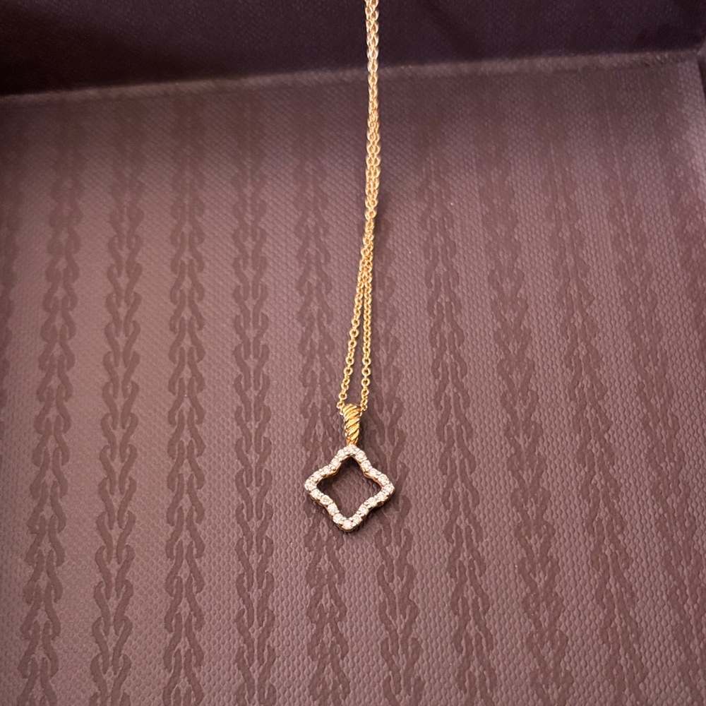 David Yurman diamond gold and Silver Pendant Necklace - Picture 3 of 8